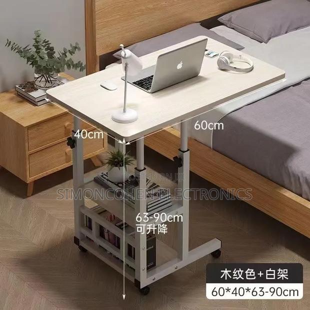 Adjustable C-Shaped Side Table With Wheels - thumbnail 2