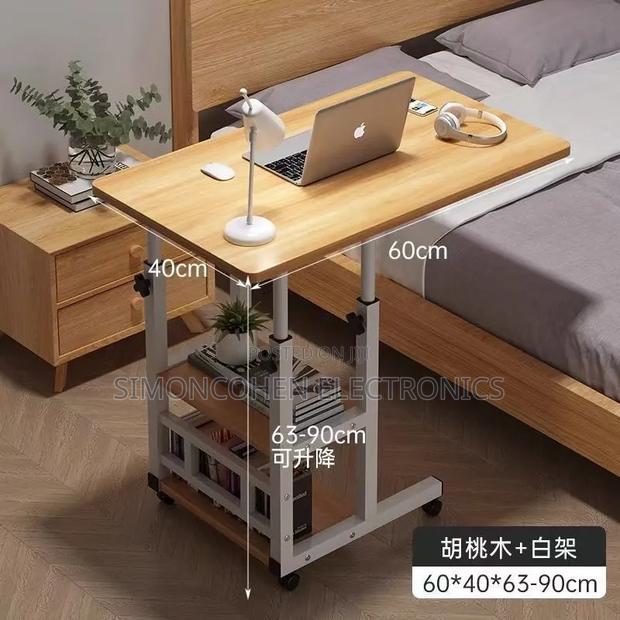 Adjustable C-Shaped Side Table With Wheels - thumbnail 3