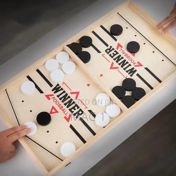 2-in-1 Wooden Sling Puck Foosball Table Board Game