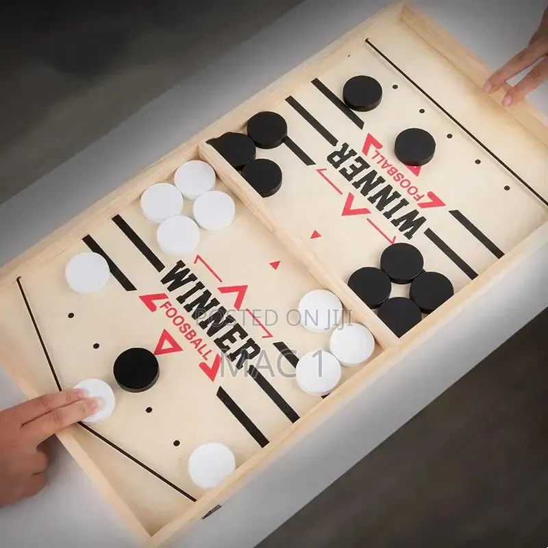 2-in-1 Wooden Sling Puck Foosball Table Board Game