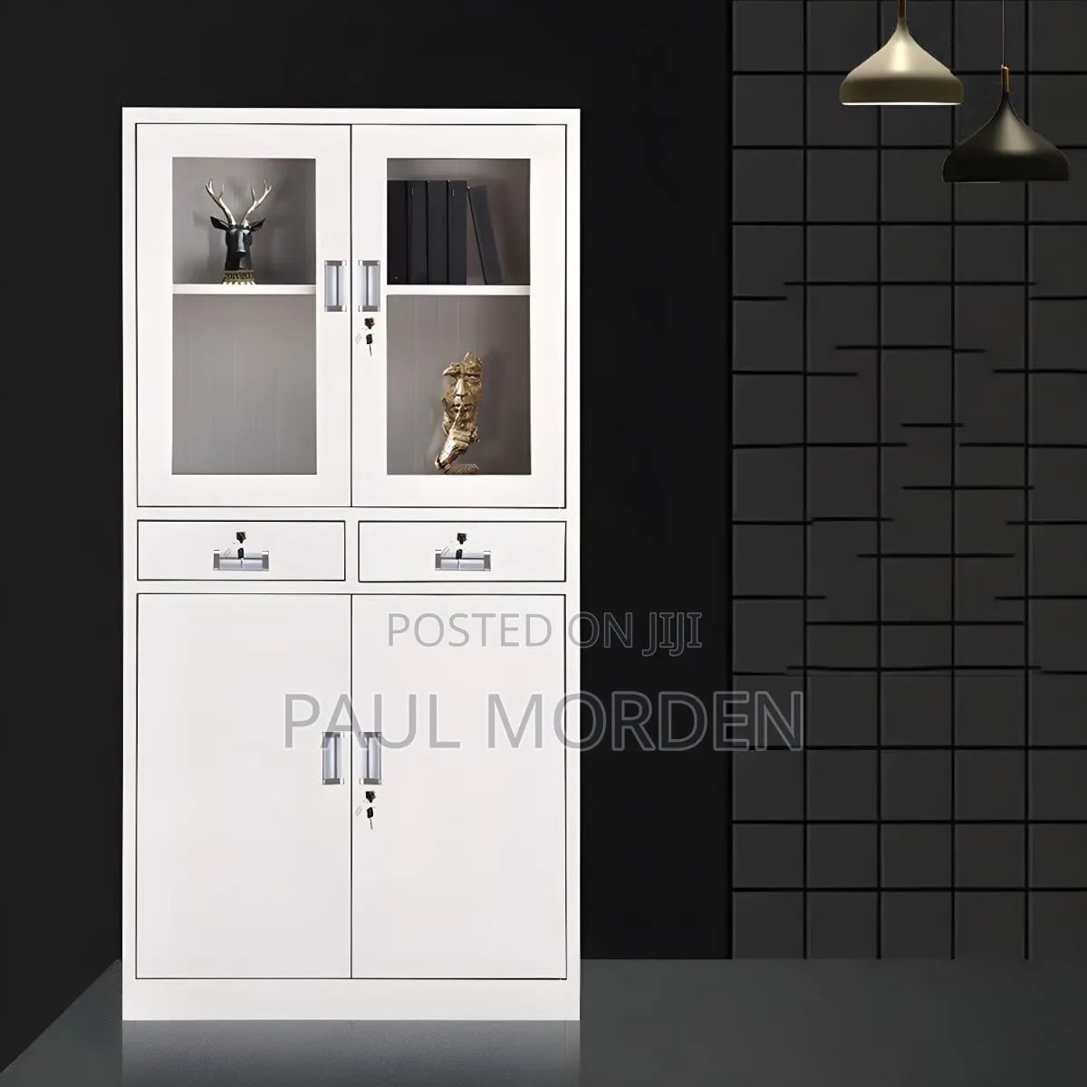 Front Glass Cabinet - Half Door Document Cabinet