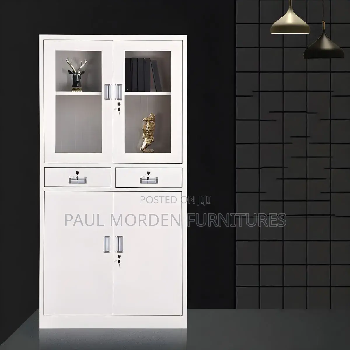 Front Glass Cabinet - Half Door Document Cabinet