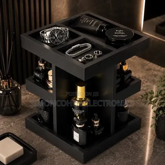 3-Tier Rotating Wooden Makeup/Cosmetics/Perfume Organizer