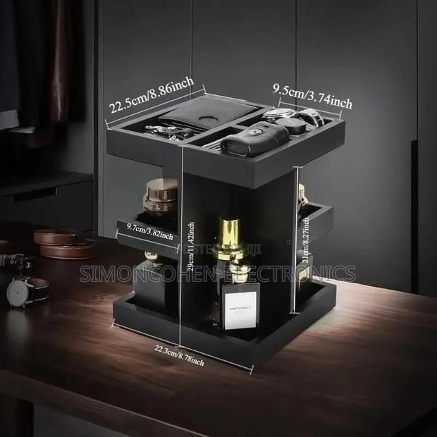 3-Tier Rotating Wooden Makeup/Cosmetics/Perfume Organizer - thumbnail 3