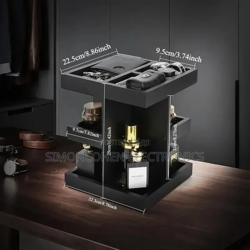 3-Tier Rotating Wooden Makeup/Cosmetics/Perfume Organizer