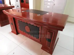Office Desk : 1.6-Meter Mahogany Finish Executive Office Desk