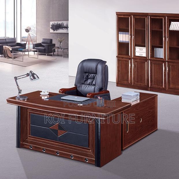 Office Desk : 1.6-Meter Mahogany Finish Executive Office Desk - thumbnail 3