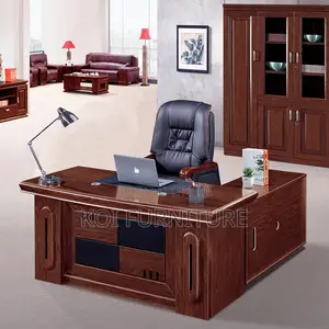 Office Desk : 1.6-Meter Mahogany Finish Executive Office Desk