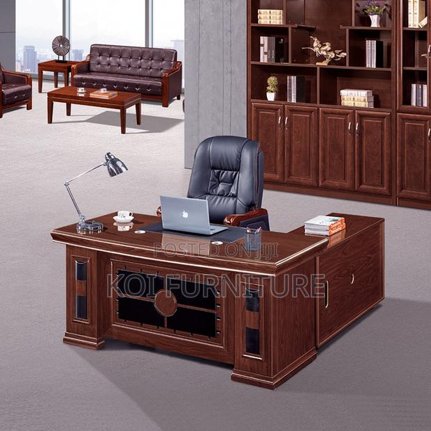 Office Desk : 1.6-Meter Mahogany Finish Executive Office Desk - thumbnail 6