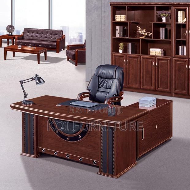 Office Desk : 1.6-Meter Mahogany Finish Executive Office Desk - thumbnail 7