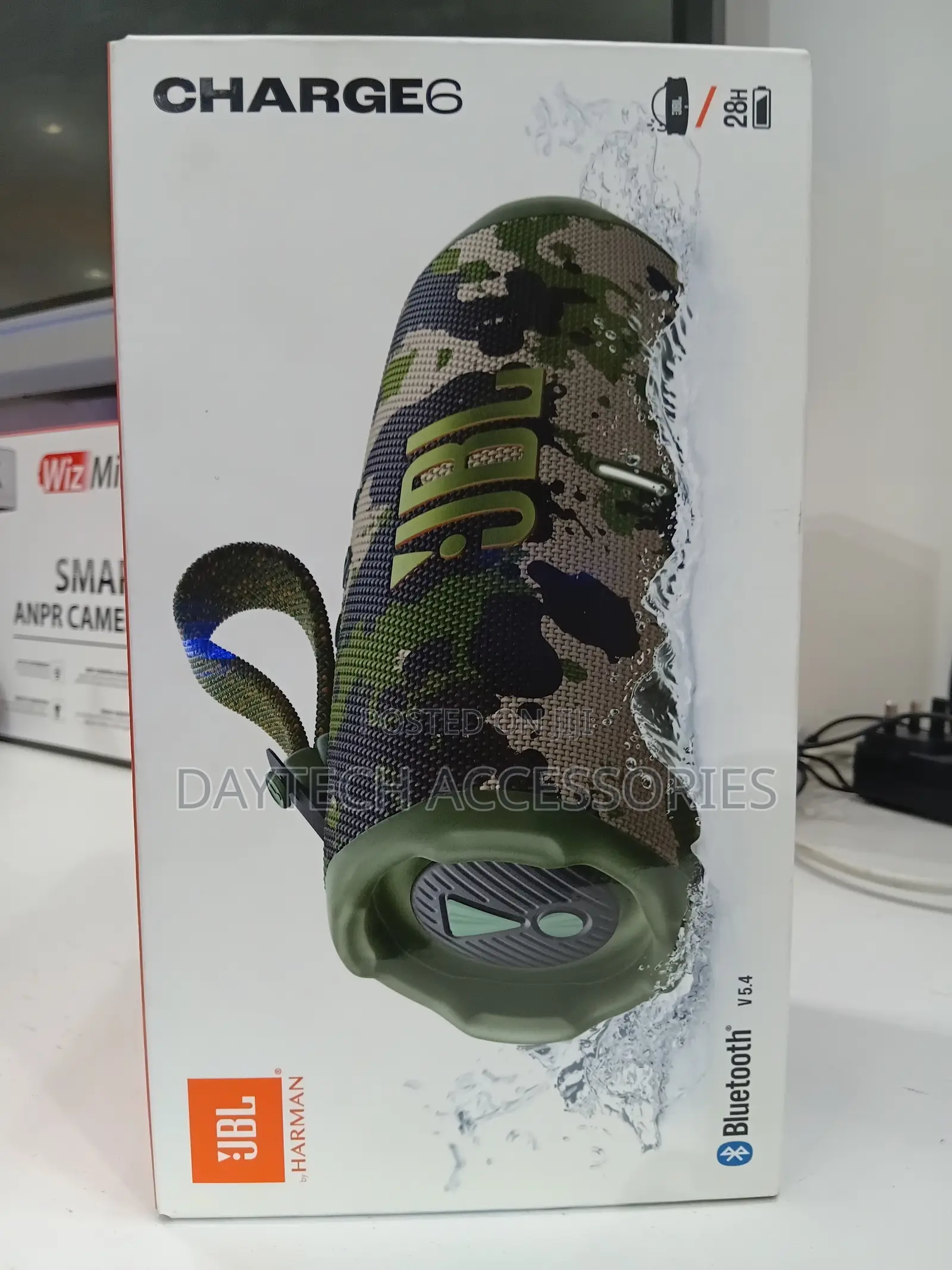 This Is a JBL Charge 6 Portable Bluetooth Speaker Camo Design.