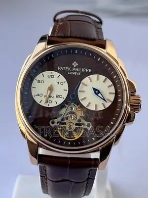 Patek Philippe Tourbillon Brown Dial/Leather Rose Gold Watch