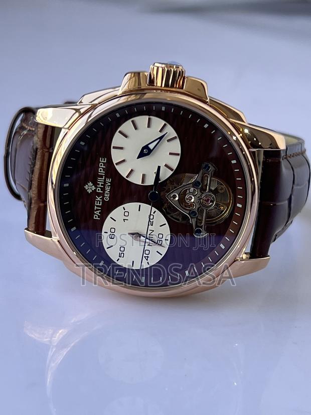 Patek Philippe Tourbillon Brown Dial/Leather Rose Gold Watch - thumbnail 3
