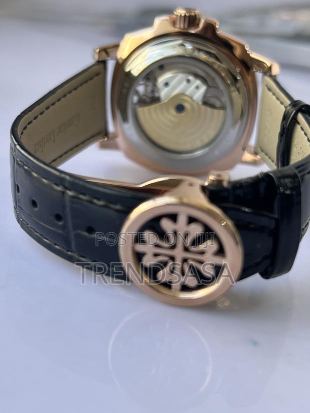 Patek Philippe Tourbillon Black Dial Black Leather Watch - thumbnail 4