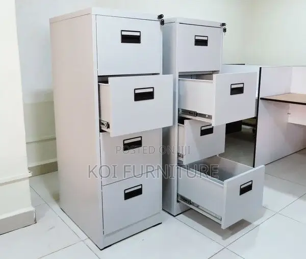 Office Cabinet : G12 Grey 4-Drawer Metallic Filing Cabinet