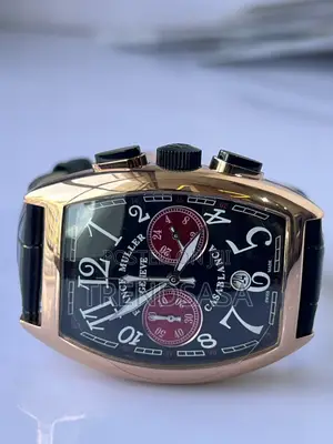 Franck Muller Casablanca Rose Gold Black Dial Red Accents Chronograph