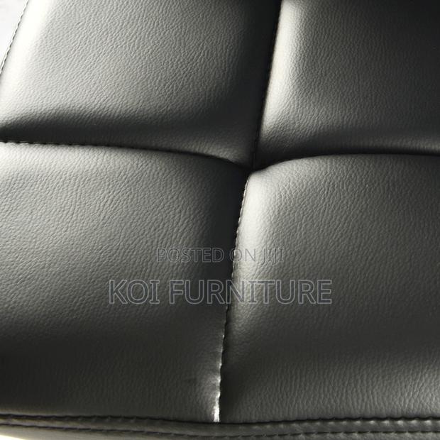 Bar Stool : Modern Black Bar Stools -Quilted Synthetic Leather Seats - thumbnail 5