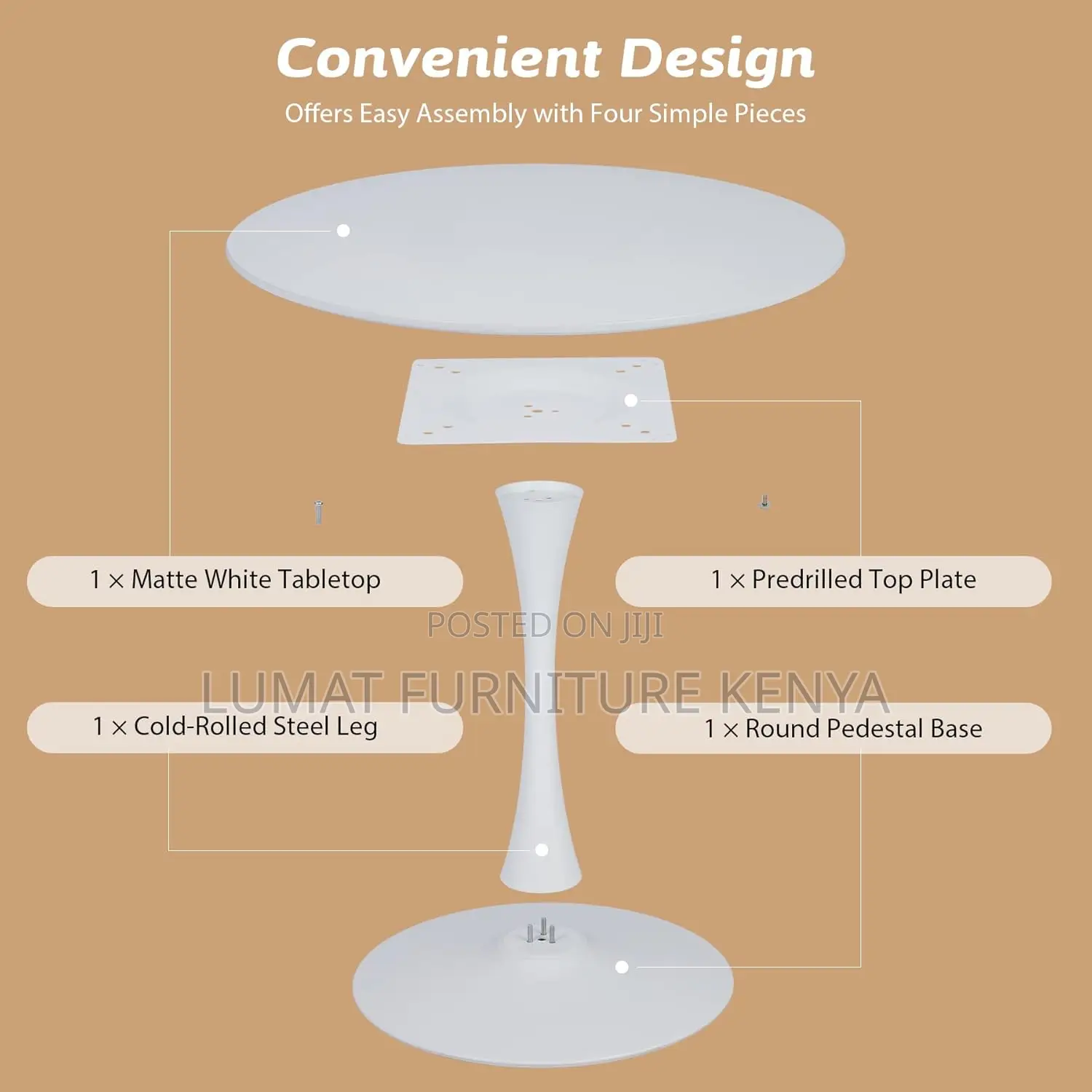 White Round Eames Table
