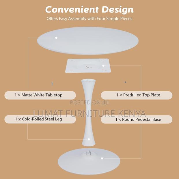 White Round Eames Table