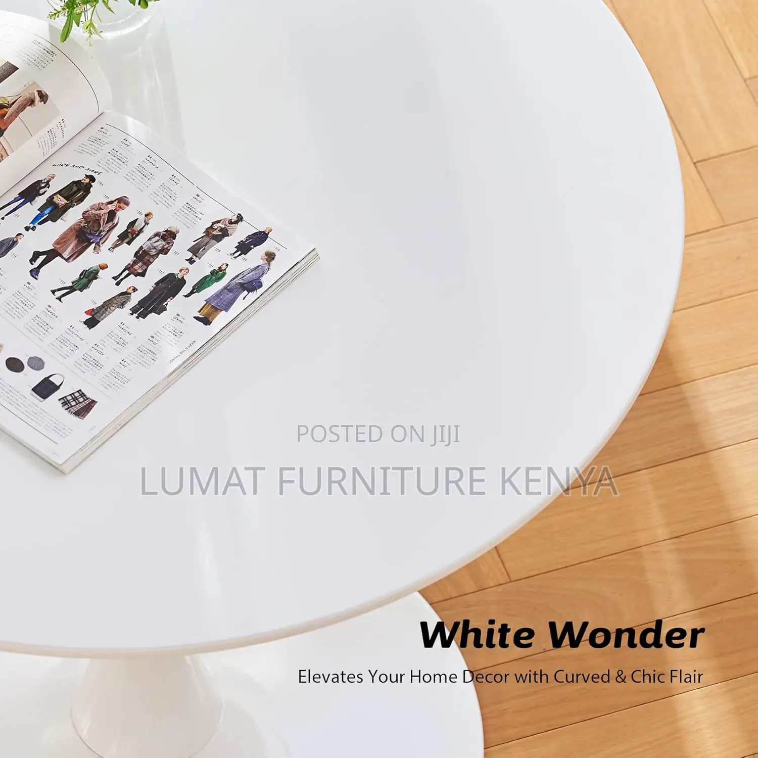 White Round Eames Table