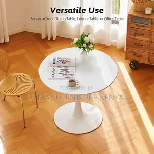 White Round Eames Table