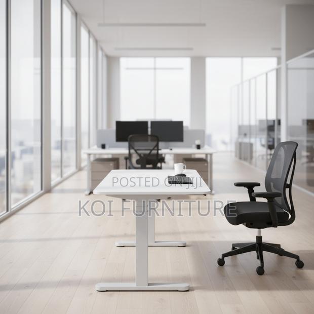 Office Desk : 1.2m White Electric Height-Adjustable Standing Desk - thumbnail 5