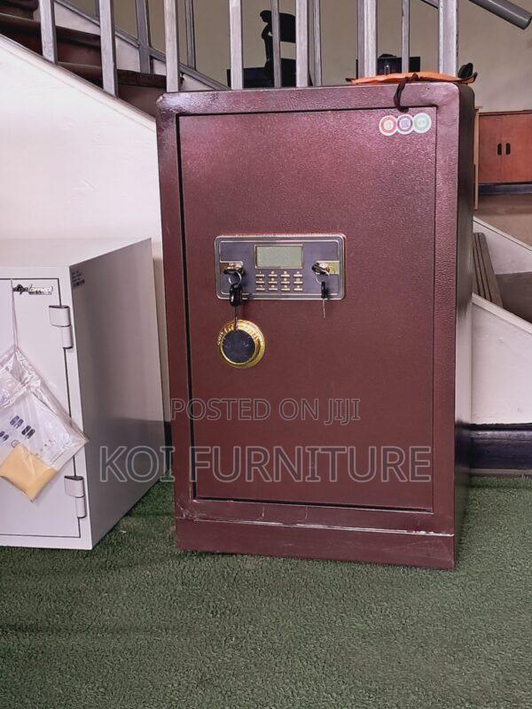 Office Safe : 80kg Heavy-duty Brown Steel Fireproof Safe