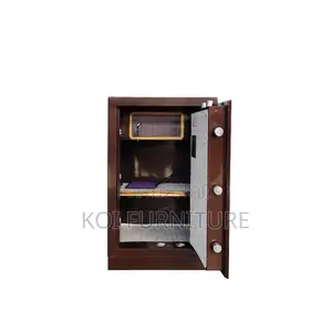 Office Safe : 80kg Heavy-duty Brown Steel Fireproof Safe