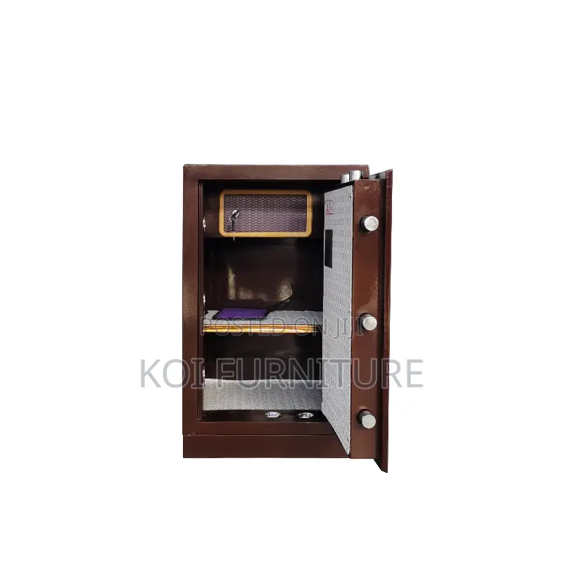 Office Safe : 80kg Heavy-duty Brown Steel Fireproof Safe