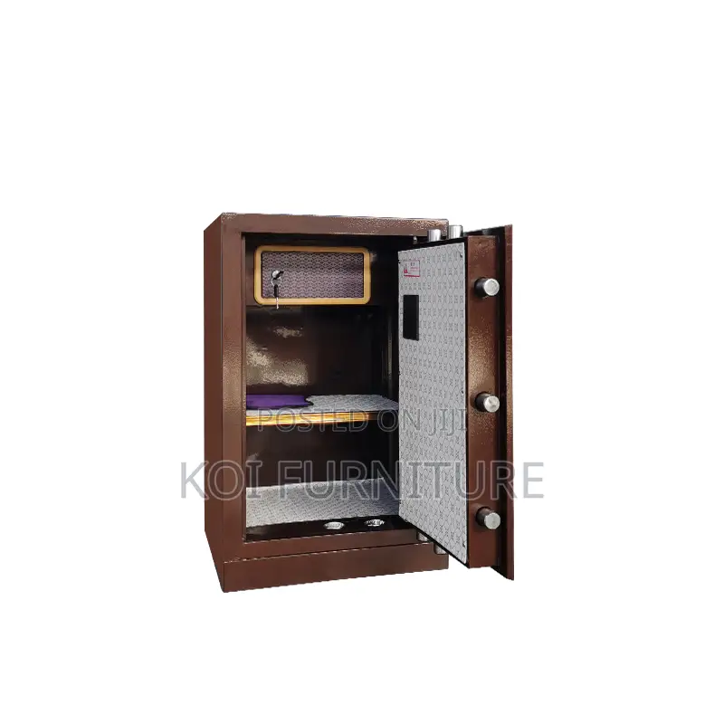Office Safe : 80kg Heavy-duty Brown Steel Fireproof Safe