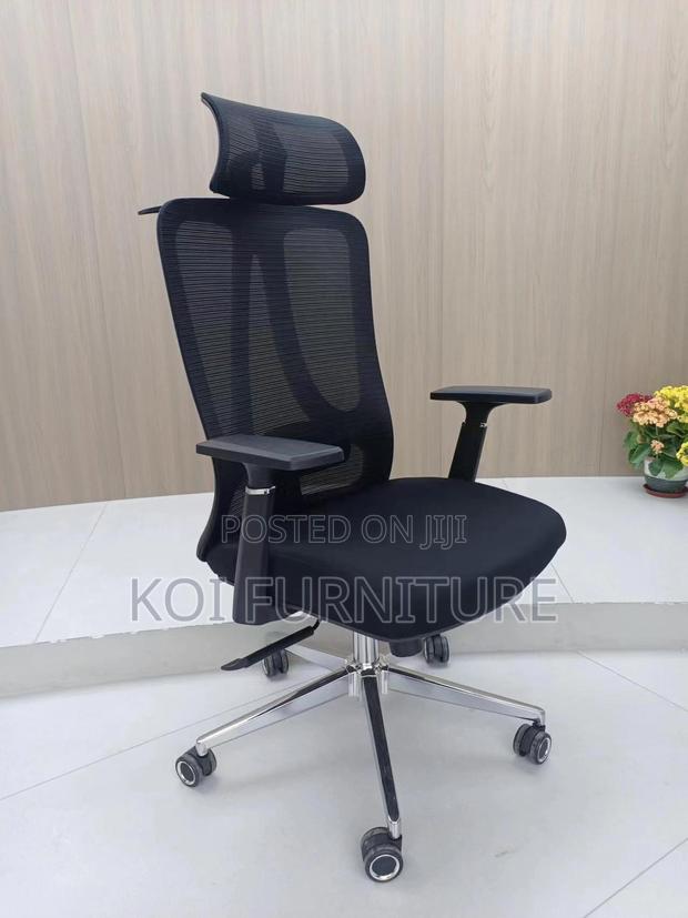 Office Chair : Black High-Back Ergonomic Office Chair - thumbnail 3
