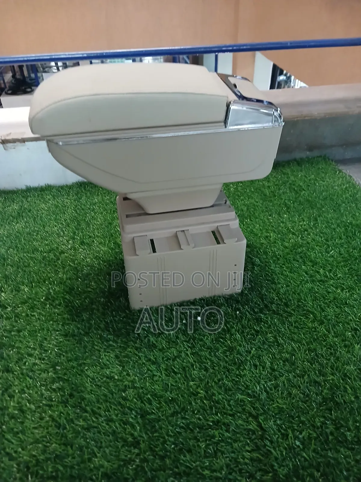 Premium Beige Car Armrest Box Universal Center Console Storage