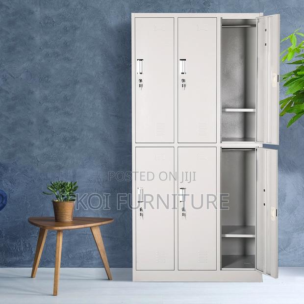 Office Chair : White 6-Door Steel Locker Cabinet