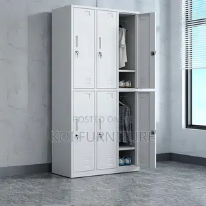 Office Chair : White 6-Door Steel Locker Cabinet