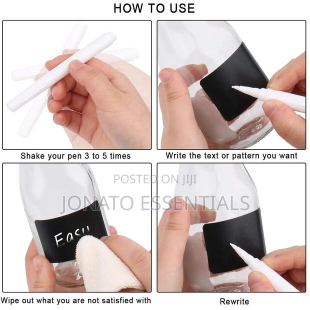 Chalkboard Labels Sticker Roll (120pcs + Liquid Pen) Jar Organizer - thumbnail 4