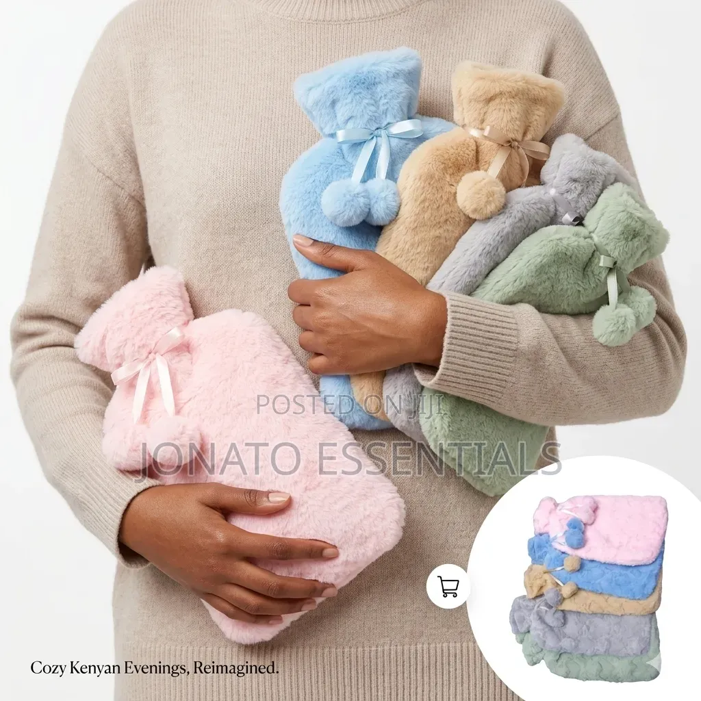 Plush Hot Water Bottle With Removable Fur Cover