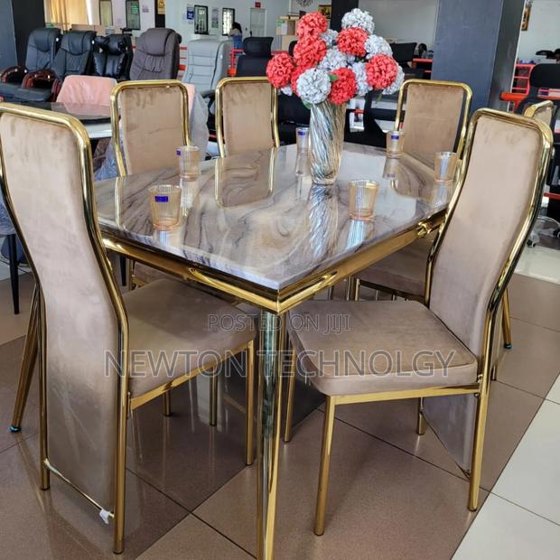 Modern Executive 6 Sitter Marble Dinning Table