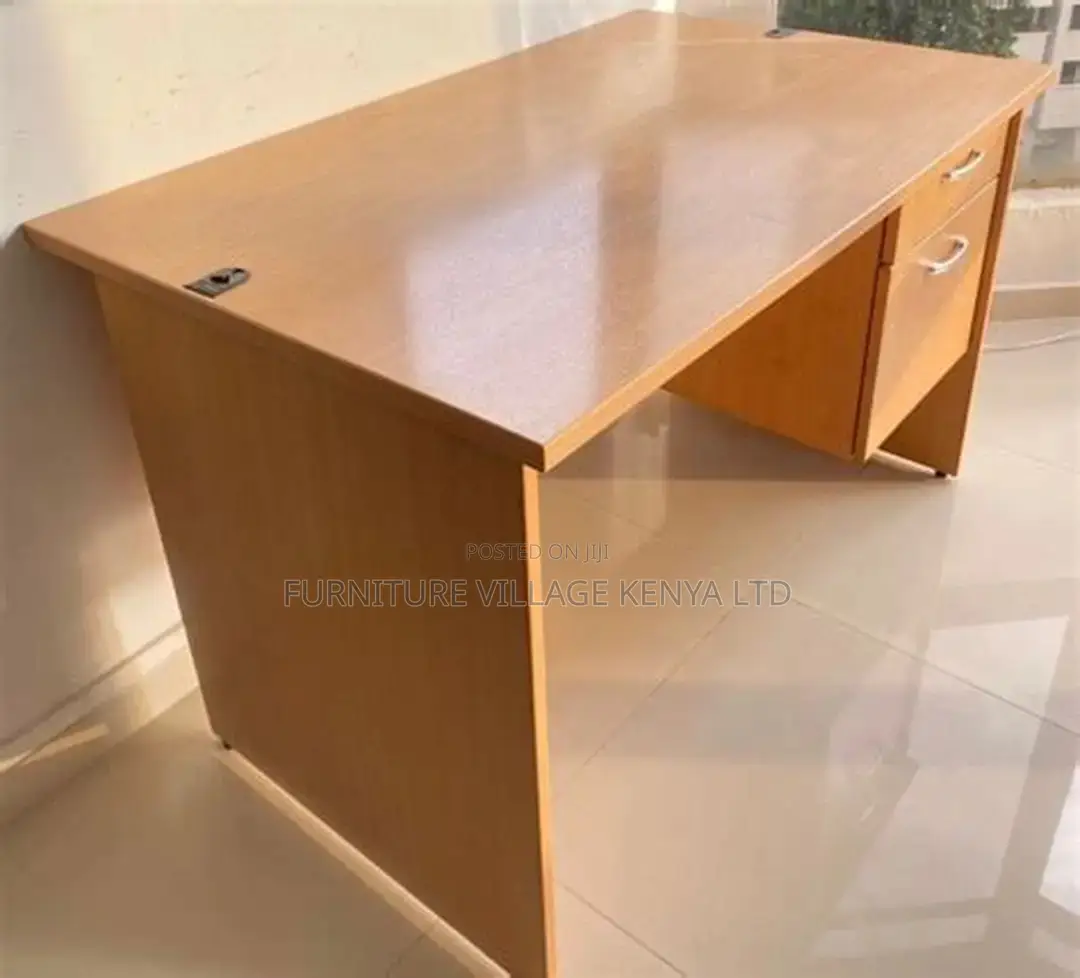 Customized Brown Study Space Desk With Drawers