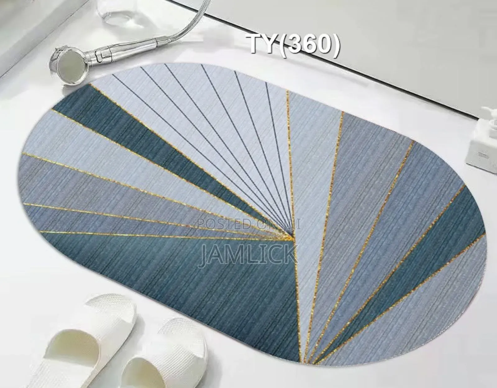 Oval Rubber Slip-Resistant Bathroom Mat - Gw