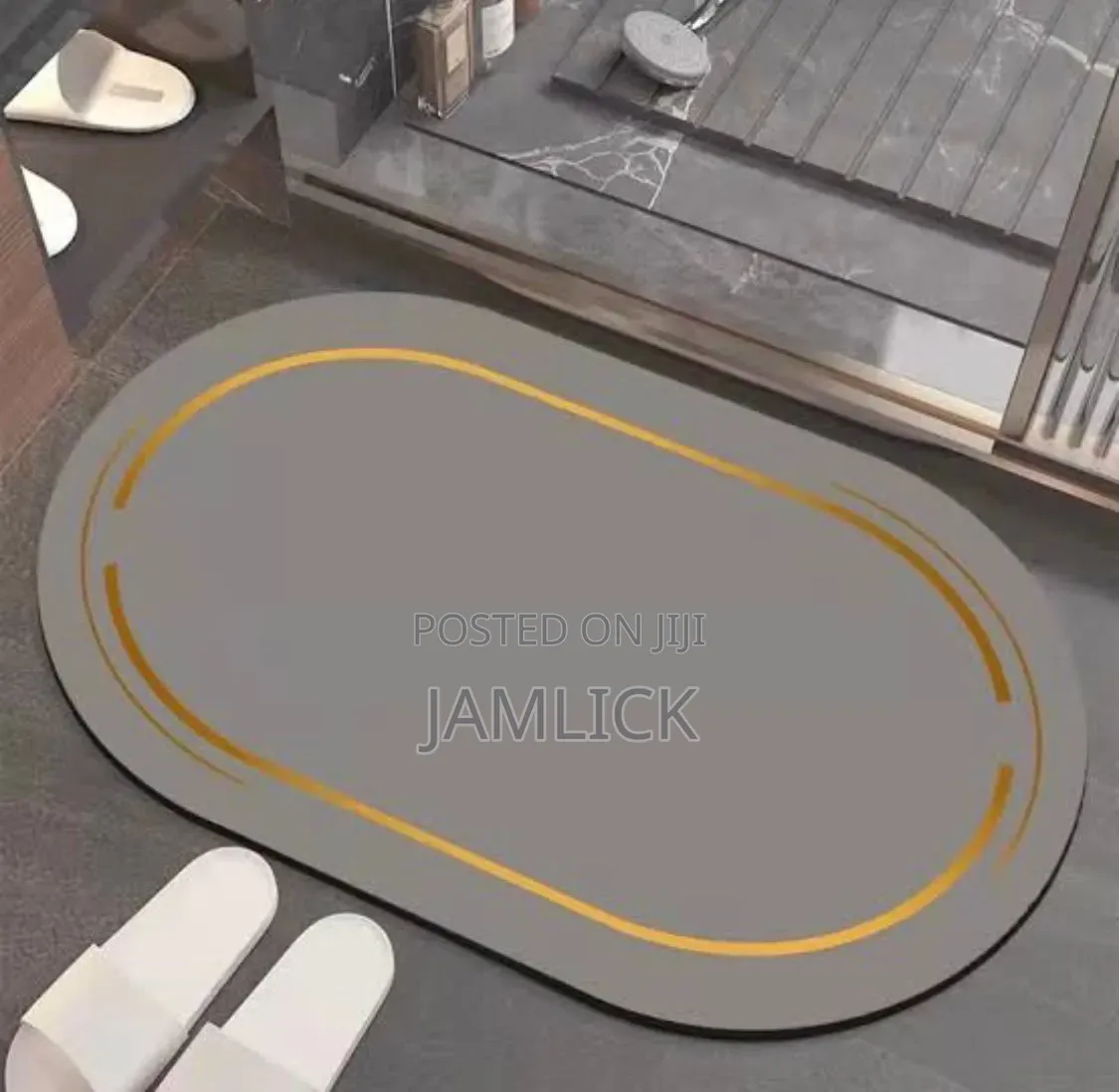 Oval Rubber Slip-Resistant Bathroom Mat - Gw