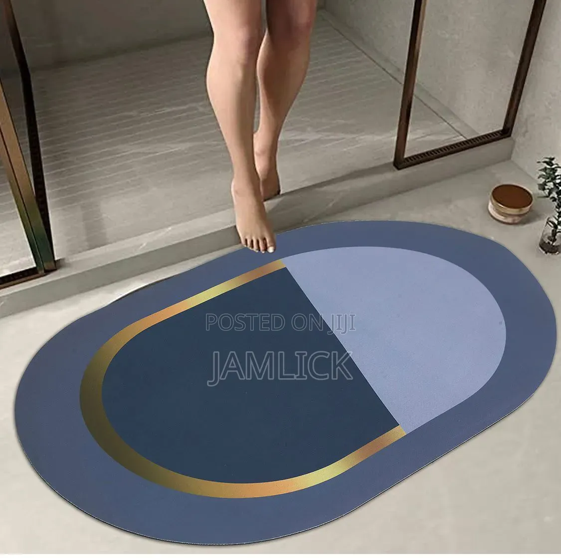 Oval Rubber Slip-Resistant Bathroom Mat - Gw