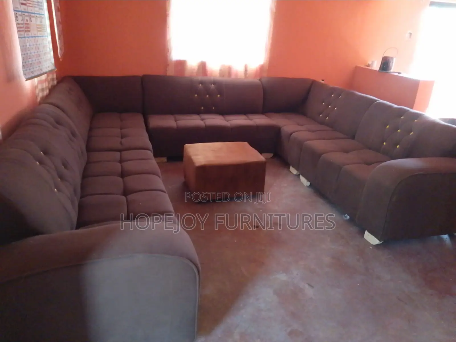 Brown U Sofa Set