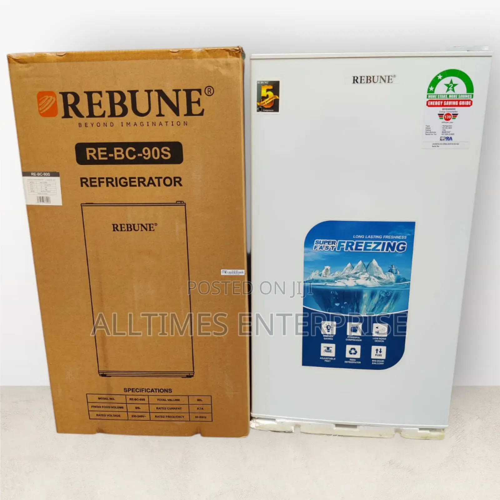 Rebune 90l Fridge White