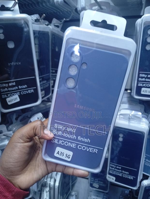Samsung Galaxy A35 Blue Silicone With a Matte, Soft-Touch Finish Cover - thumbnail 2
