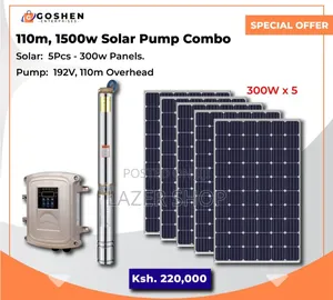 110m,1500w Solar Submersible Pump Combo