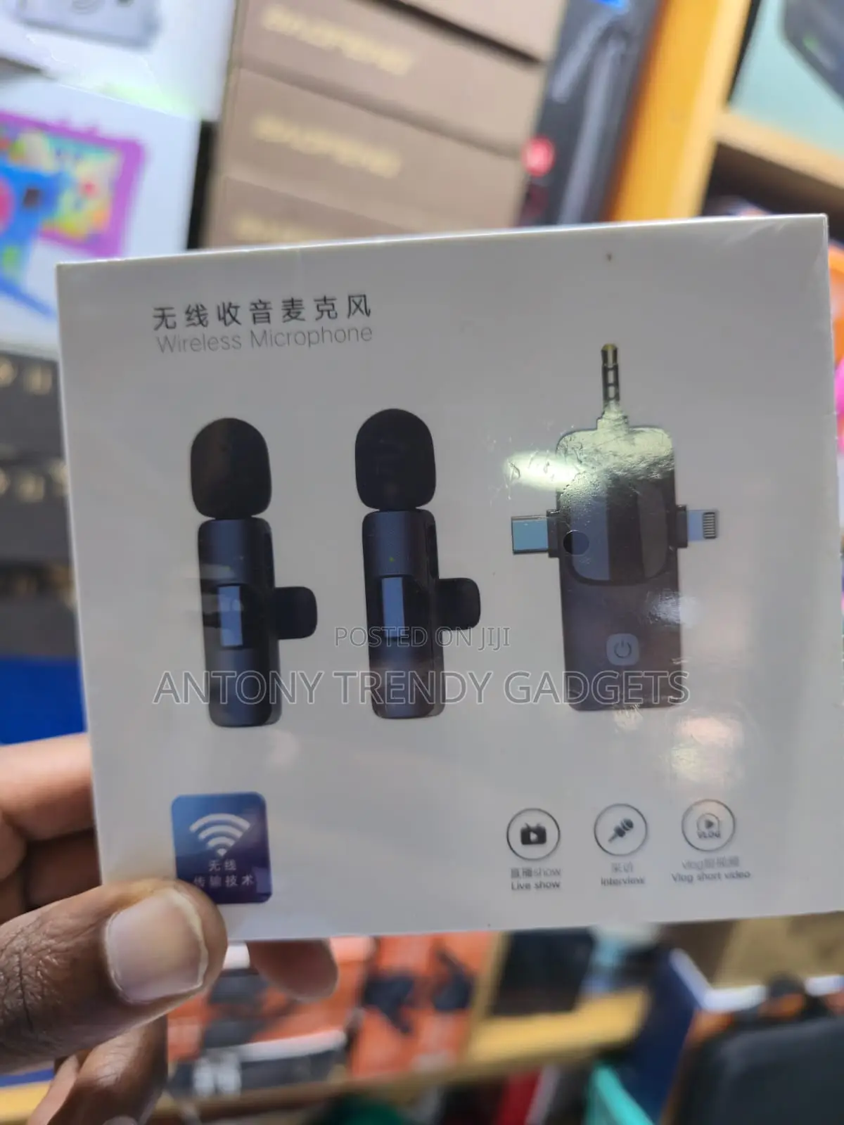  Dual Wireless Lavalier Microphone 3-in-1 Mic System