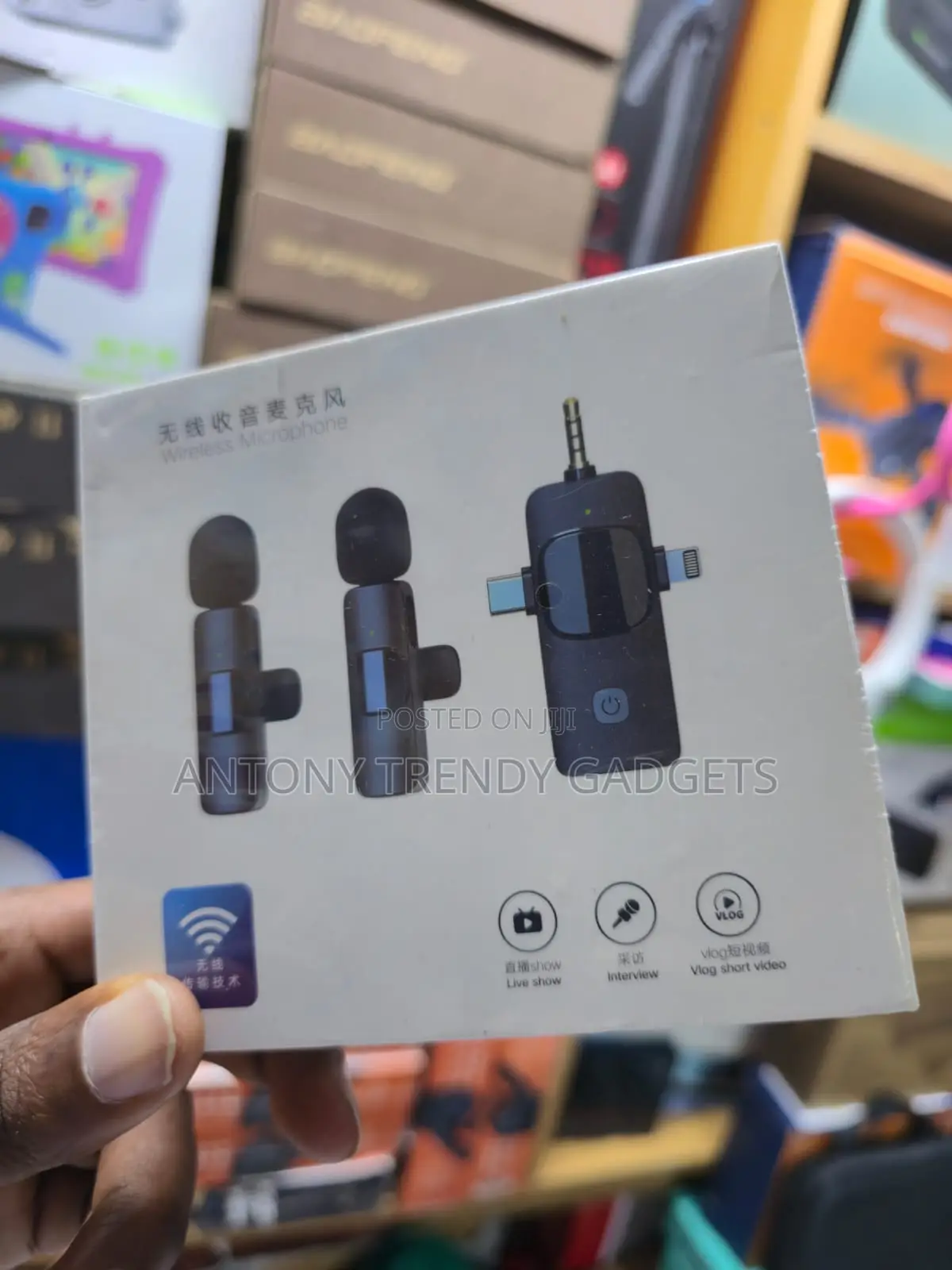  Dual Wireless Lavalier Microphone 3-in-1 Mic System