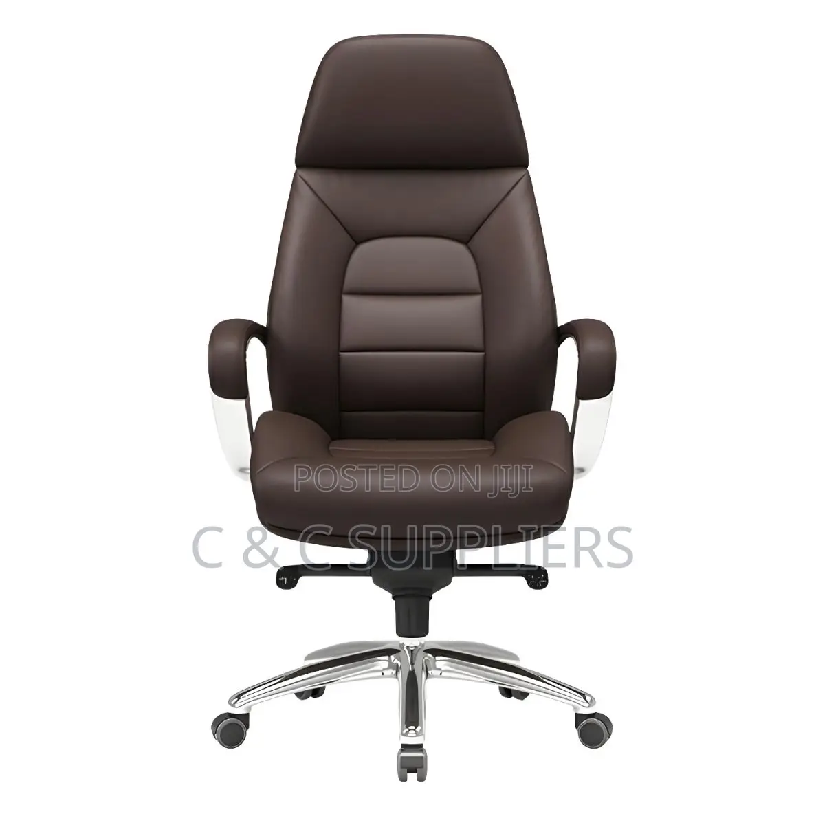 Elegant Silver Executive Chair With Lumbar Support Casters Included