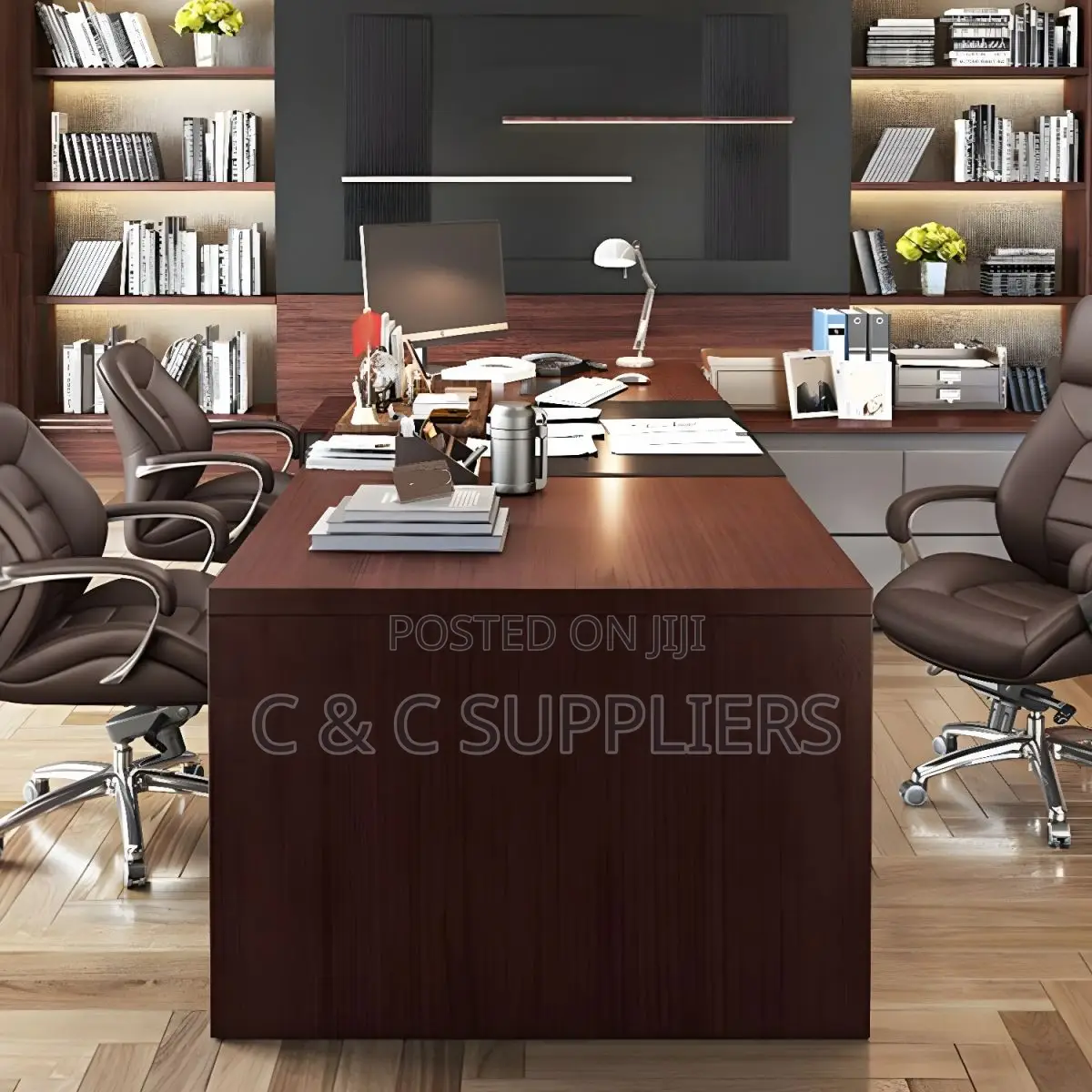 Elegant Silver Executive Chair With Lumbar Support Casters Included
