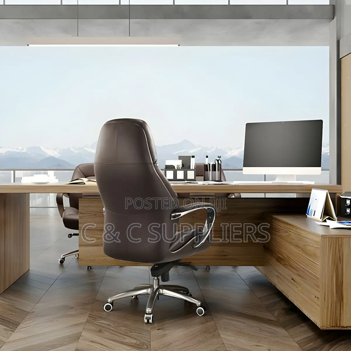 Elegant Silver Executive Chair With Lumbar Support Casters Included